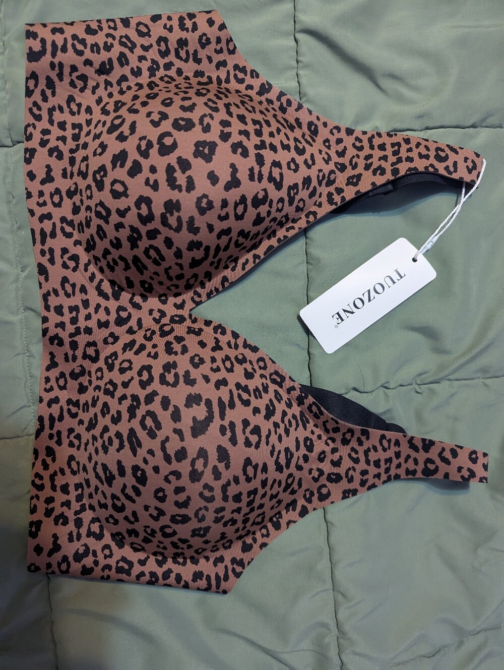 Tuozone Women's JellyBra Leopard Coffee - X-Large